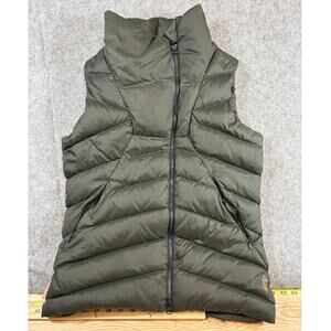 Indygena Papluma Puffer Vest Womens Small Green Quilted Down Insulated Gorpcore